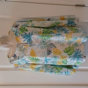 PAPPAGALLO Women's Long Sleeve Cotton V-Neck Sequin Embellished Blouse Large